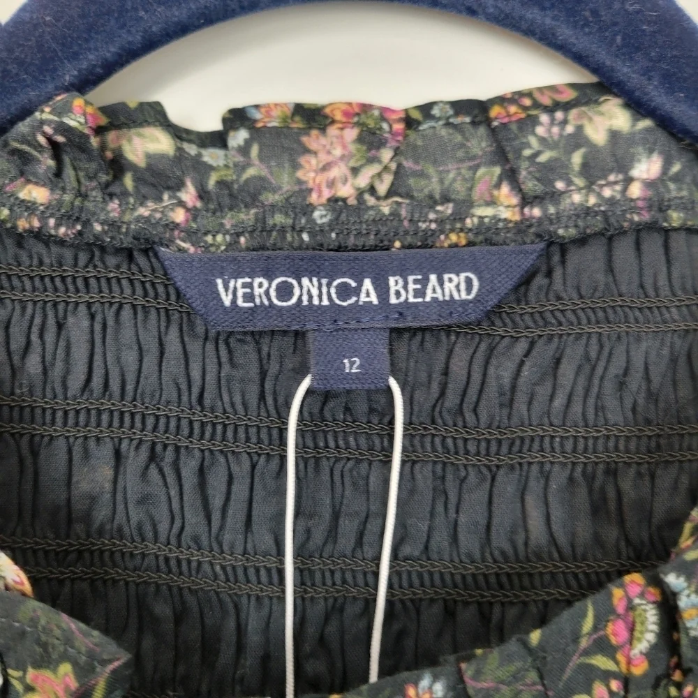 NWT Veronica Beard Farha Floral Smocked Ruffled Minidress Size 12 - Picture 13 of 15